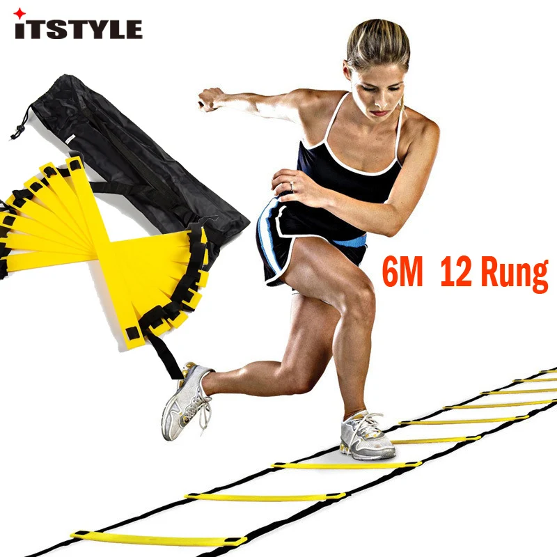 ITSTYLE 12 rung 18 футов 6 м футбольная тренировочная лестница гибкая фитнесс скоростная