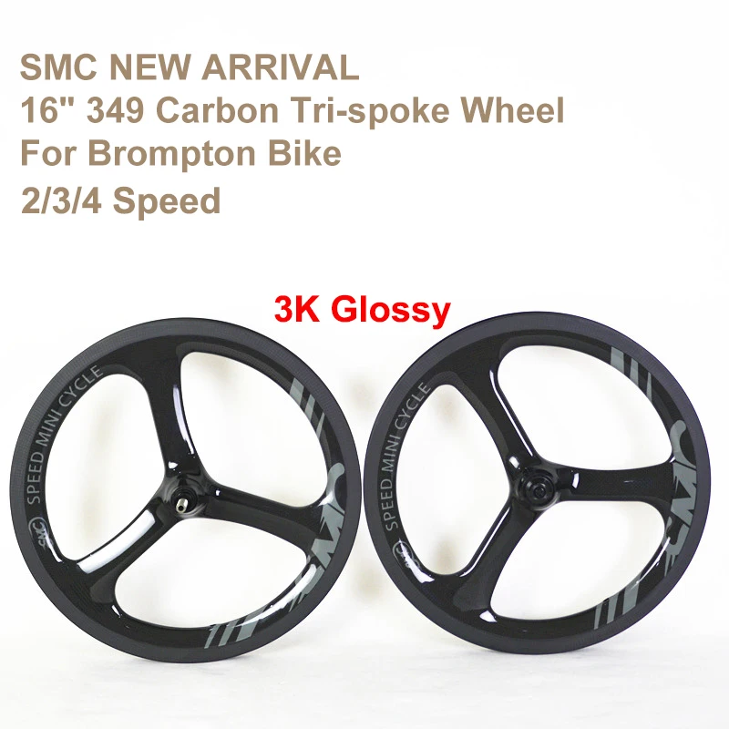 Углеродные колеса Brompton 74 мм 3 Спицы велосипед керамический 3sixty Hubsmith концентратор 1" 1 3/8" 349 Электрический SMC скорость мини цикл