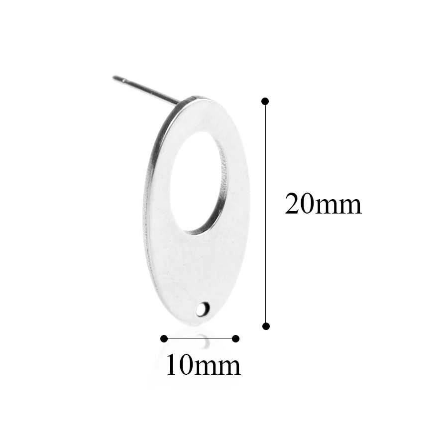 20x10mm Aiovlo, 20 шт./лот, нержавеющая сталь, модная, овальная основа, серьги, подвеска, разъем для DIY, серьги, ювелирные изделия, аксессуары - Цвет: 20x10mm