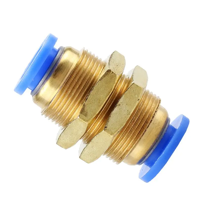 Быстроразъемный пневматический соединитель для перегородки двухсторонний