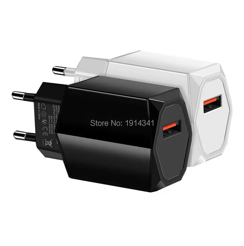 Зарядное устройство сетевое с USB-портами и европейской вилкой 50 шт./лот |