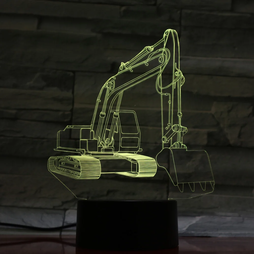 Новинка аварийный светильник 3D для экскаватор светодиодные лампы детей