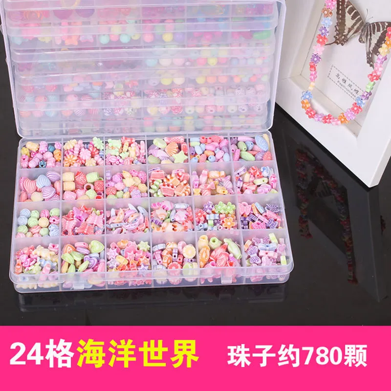 Для девочек с разноцветными бусинами игрушки Детский браслет Цепочки и ожерелья