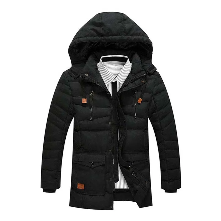 Мужская зимняя куртка на флисе черная из хлопка с флисовой подкладкой 2017|winter jacket