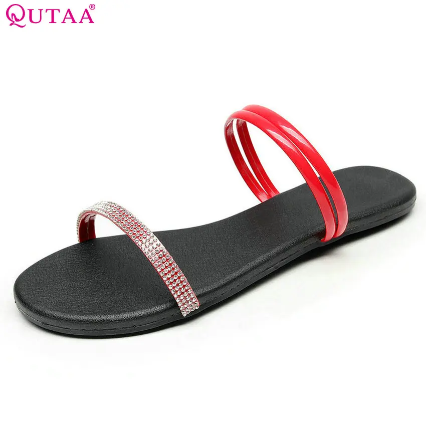 Женские сандалии QUTAA летние туфли из искусственной кожи на платформе без