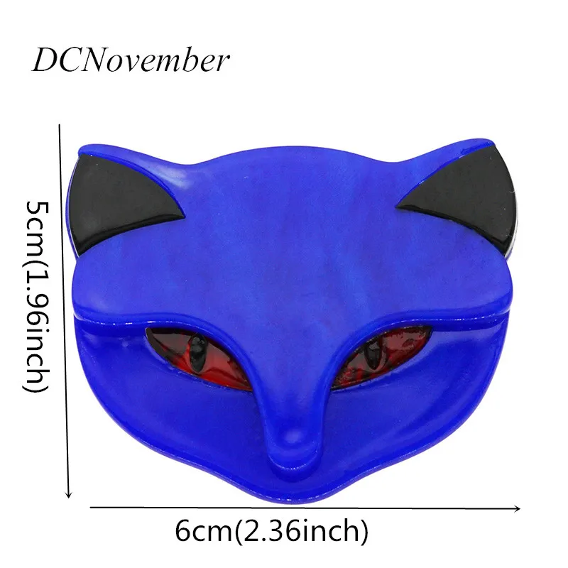 

Vintage Cat Head Brooches Acrylic Resin Acetate Brooch Animal Foxes Brooch Pins Accessory