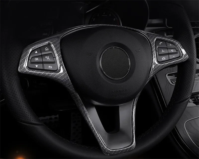 Для Mercedes Benz A B C E CLA CLS GLA GLC класс W176 W246 W204 W207 W212 W117 W218 X156 X204 Автомобильный руль рамка накладка