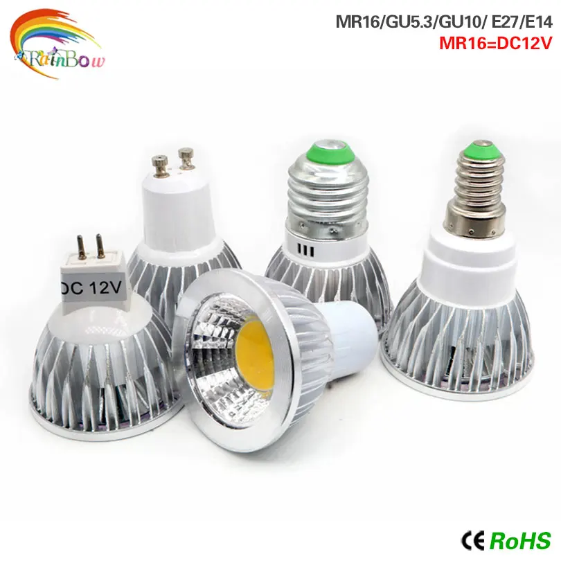Светодиодный прожектор GU10 лампочки E27 E14 GU5.3 110 В 220 dimmable теплый/белый 9 Вт 12 вт 15 COB