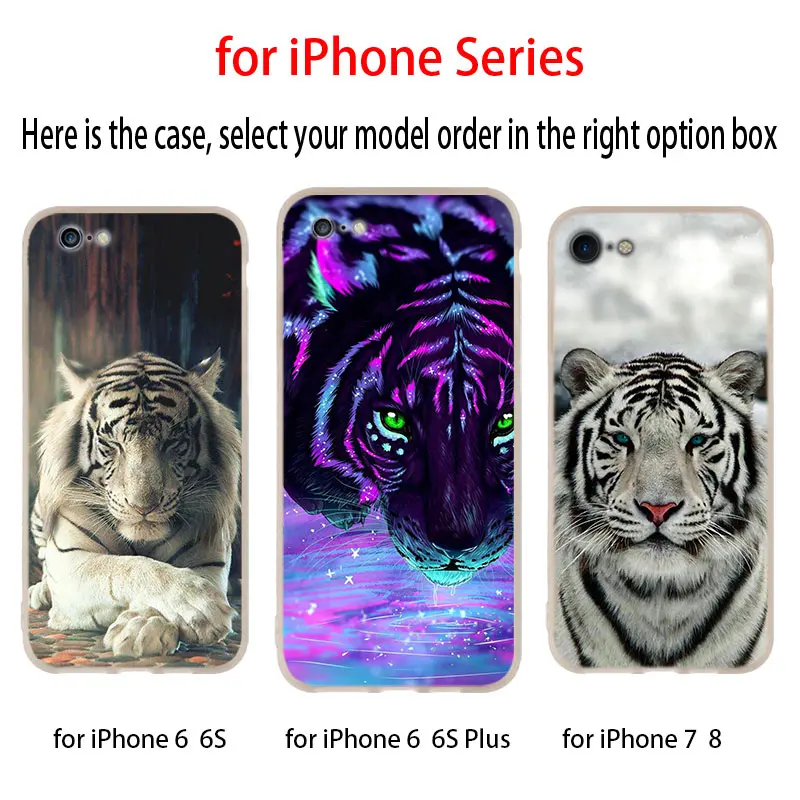 Мягкий силиконовый чехол с белым тигром для iPhone 11 12 Pro X XS Max XR iphone 8 7 6 Plus 5 цветов 2020 |