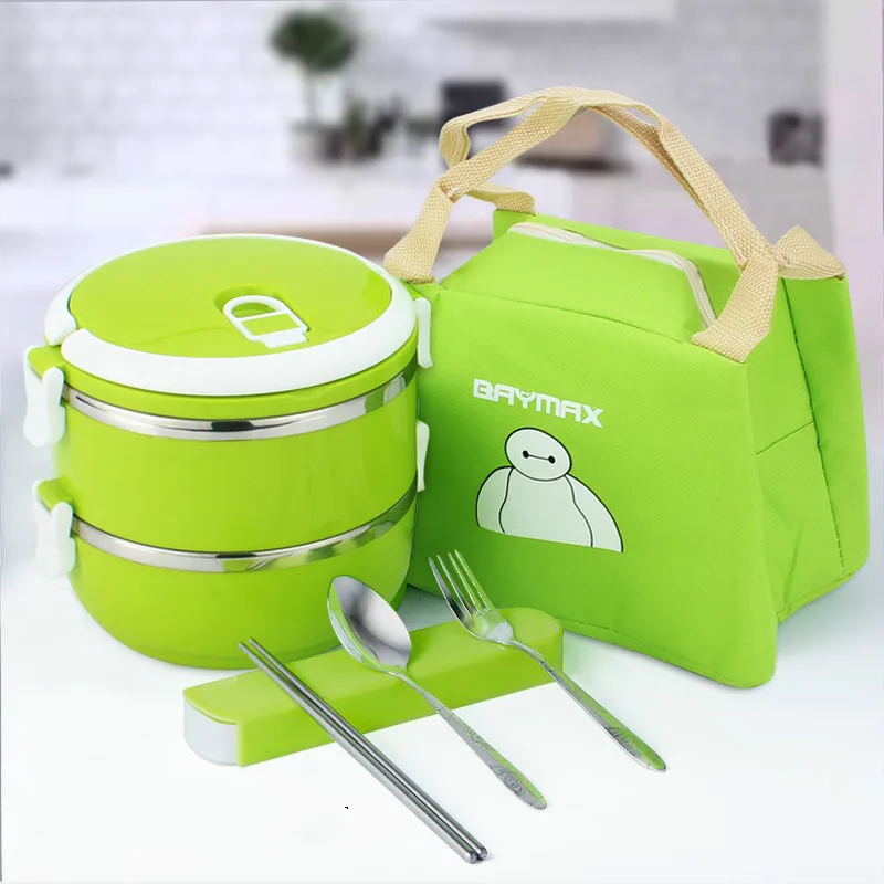 Модный изолированный Ланч-бокс Bento термос-контейнер для еды из нержавеющей стали