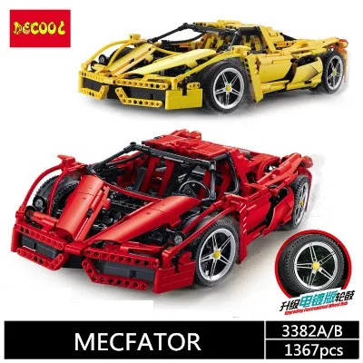 DECOOL 3382 1367 шт. техника скоростной гоночный автомобиль наборы моделей строительные