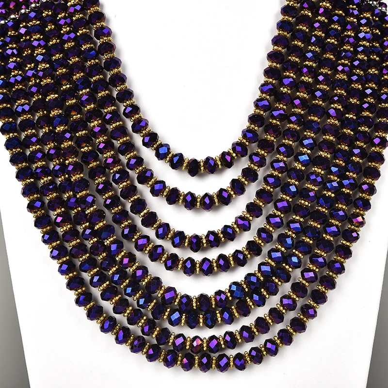 Shining 4.6*6&amp5.8*8mm Black Glass Crystal Suitable for diy Necklace 17-25inch Earrings elegant character Noble Ladies H213 | Украшения и