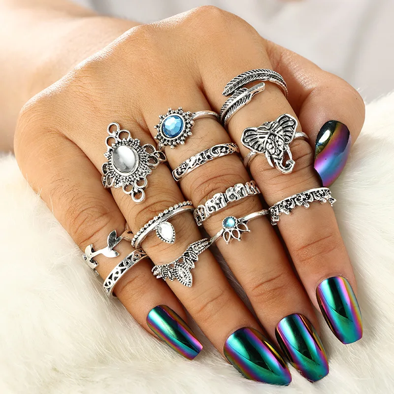 Женский винтажный набор колец на кончик пальца Anel Aneis Bague Femme золотистого и