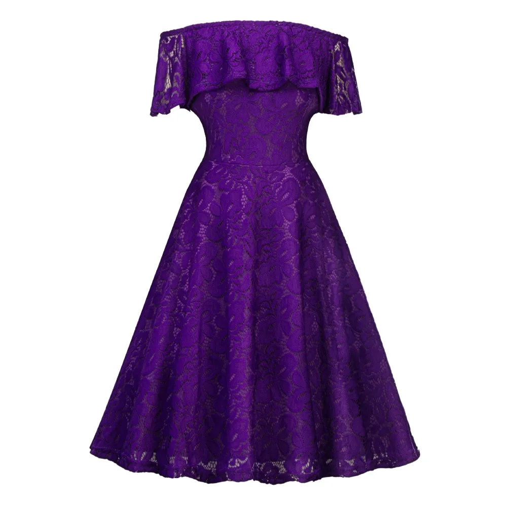 Женское осеннее кружевное платье розовое винтажное с широкой юбкой и