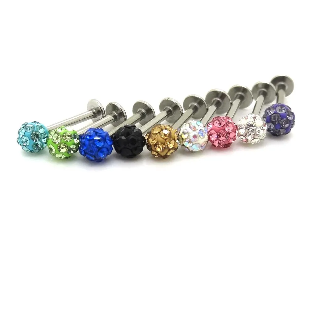 16G Labret Lip Ring Stainless Steel Tragus Earrings Green Macrame Disco Ball Helix Bar Stud Body Piercing Jewelry Lobe Rings | Украшения и