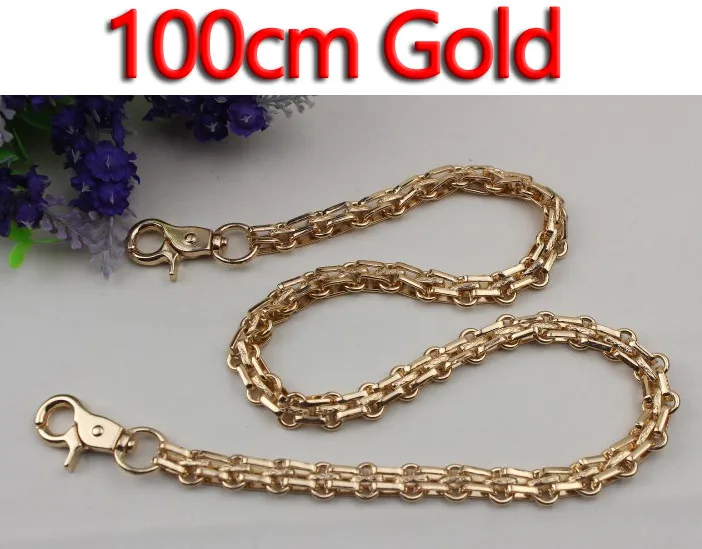 100cm Gold Сделай Сам золото, серебро, черный пистолет, винтажная бронзовая 12 мм металлическая сменная цепь, ремешки для сумок, сумок, кошельков - Цвет: 100cm Gold