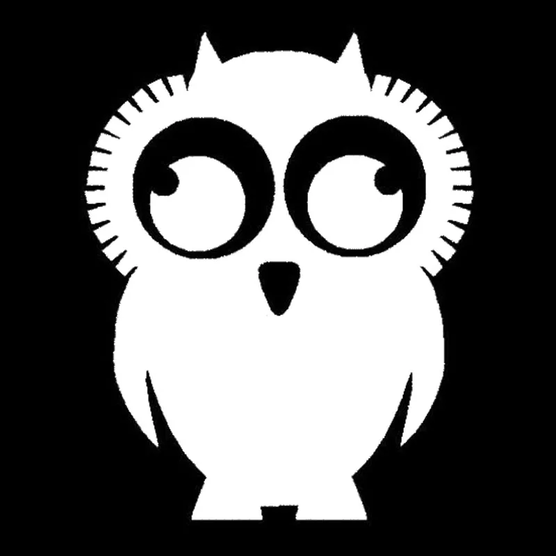 

9*11.3CM Small Cute Owls Car Stickers Animal Car Window Decal Fashion Vinyl Accessories Black/Silver C9-0908