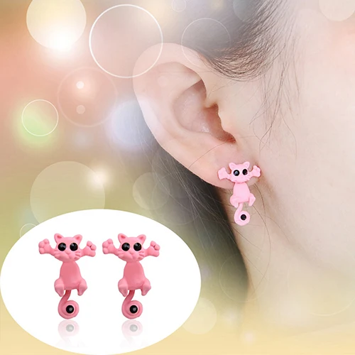 Женские серьги гвоздики в стиле панк с милым мультяшным котом|earrings jewelry|punk earringscat