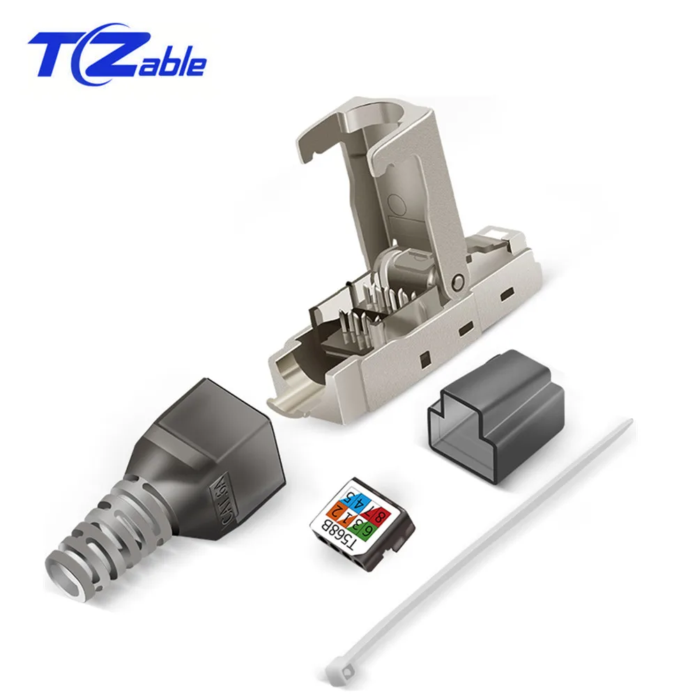 CAT6A RJ45 адаптер 10 Гбит/с экранированный RJ45 инструмент Бесплатный обжимной кабель Разъем Ethernet разъем для CAT.6A CAT7 Ethernet кабели Разъемы