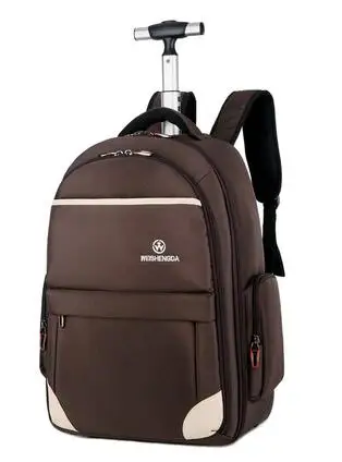 Coffee 21 Inch Мужские Оксфордские дорожные сумки на колесиках, дорожные рюкзаки на колесиках, женские рюкзаки на колесиках, мужские деловые чемоданы - Цвет: Coffee 21 Inch