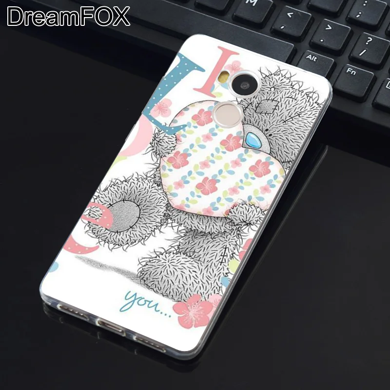 DREAMFOX M083 Cute Bear Soft TPU Silicone Case Cover For Xiaomi Redmi Note 3 4 4X 5 5A 6 7 Pro Global |
