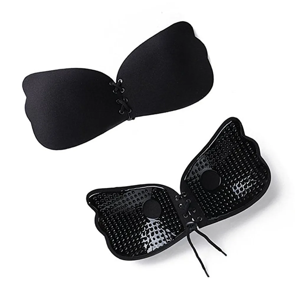 

Wholesaler 1000 pcs/ lot Sexy Invisible Push Up Bra Self-Adhesive Silicone Seamless Front Closure Sticky Backless Strapless Bra