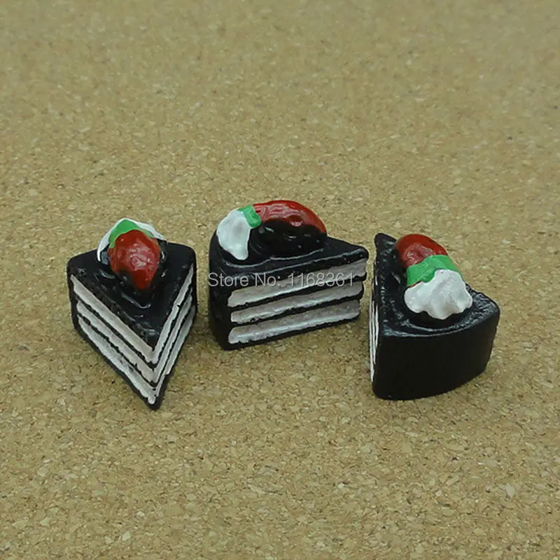 1pcs/lot resin black strawberry cake 15mm Cabochons Scrapbooking Hair Bow Center Card Frame Making Craft DIY B008-1