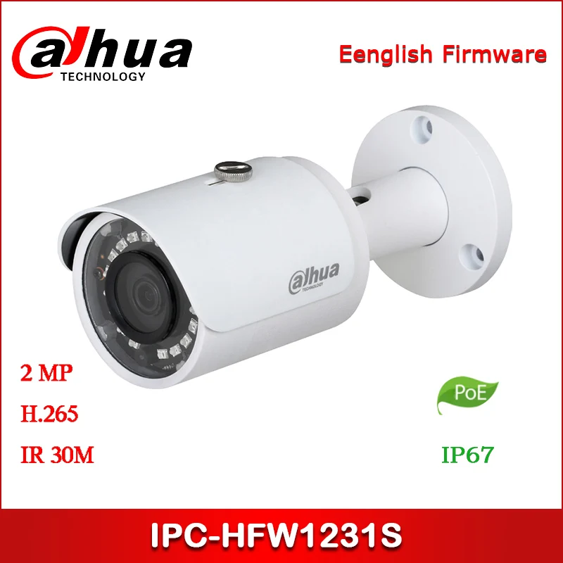 Dahua IP камера 2MP DH IPC HFW1231S WDR IR мини пуля сетевая Поддержка PoE безопасности|Камеры