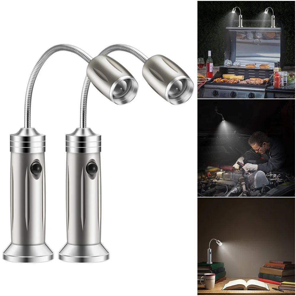 Гриль для барбекю с регулируемым фокусом света Тип Гибкий Gooseneck 2 шт BBQ Light 3 AAA