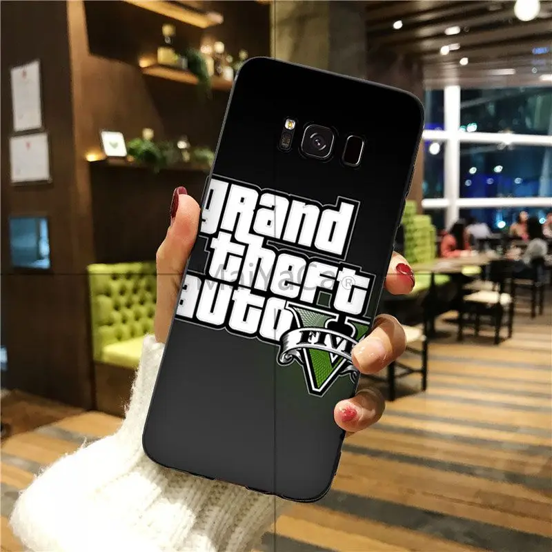 A5 MaiYaCa rockstar gta 5 Grand Theft Smart Cover черный мягкий чехол для телефона чехол для Galaxy S6 edge plus s7 edge s8 plus s9 plus - Цвет: A5