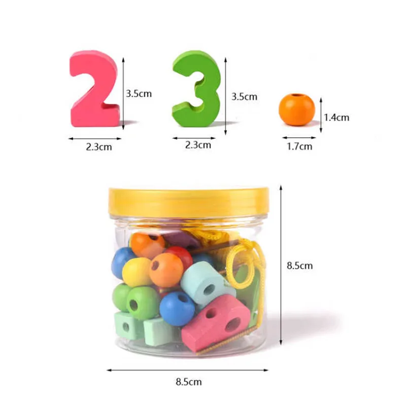 33 шт./партия детские деревянные цифры бусины|Наборы бусин и бисероплетение| |