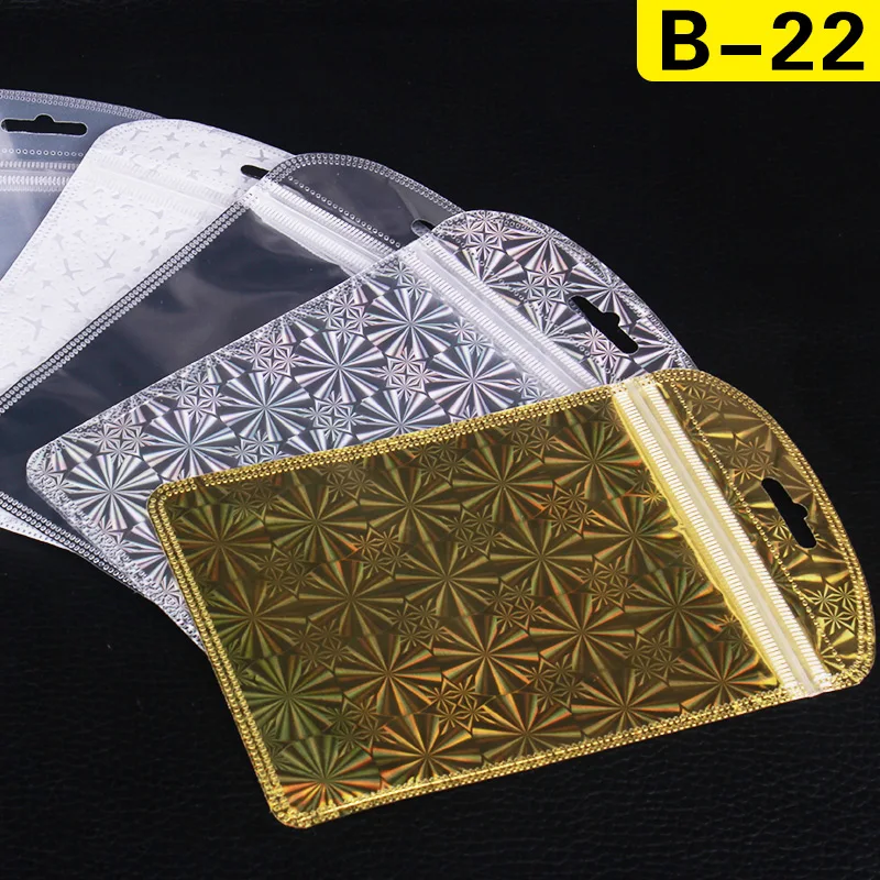 200 шт./лот перламутрового цвета на молнии полупрозрачная Алюминированная сумка с