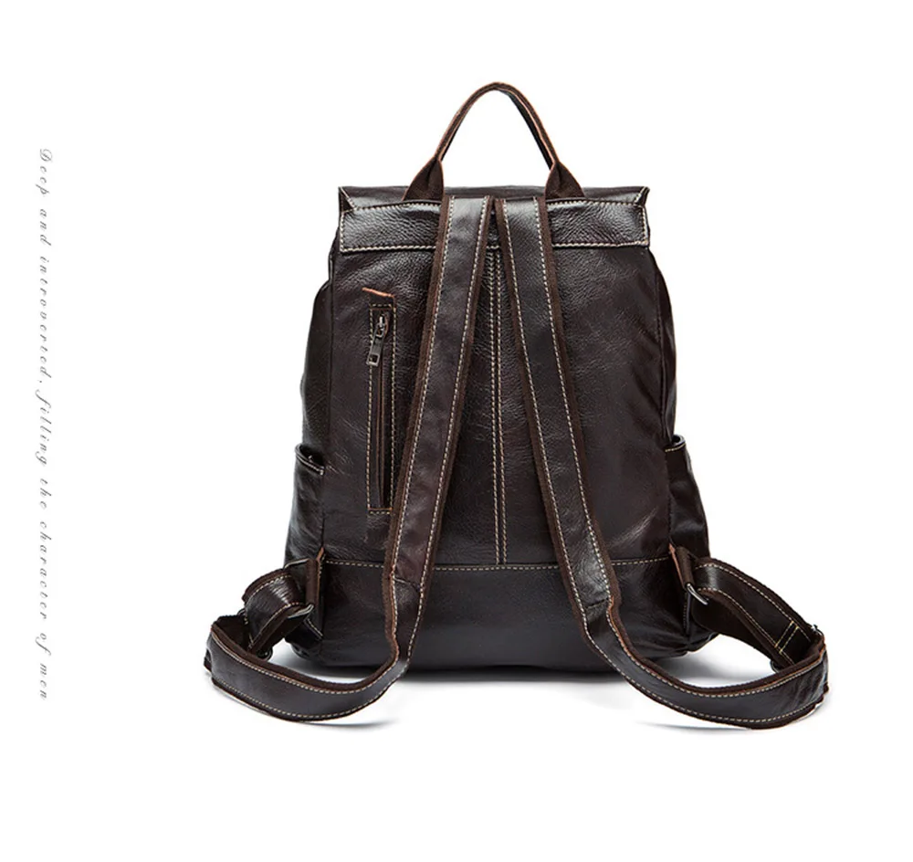 Mini Backpack Men Genuine Leather Women Bagpack 13.3 Inch Laptop Back Pack for Teenager Boys Bag Large Capacity Travel Hand Bag