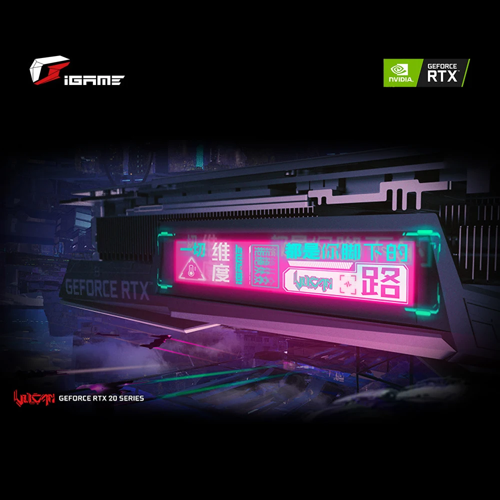 Красочная видеокарта GeForce RTX 2080Ti Vulcan X OC GPU GDDR6 11G 1770Mhz 2080 Ti графическая карта Nvidia карта TU102 HDMI USB порт