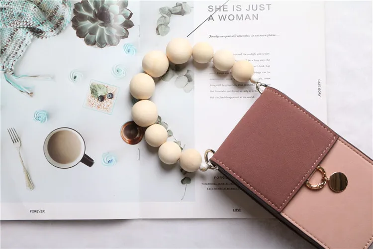 Wooden Beads Shoulder Strap For Handbag Handmade Super-Large Wooden Beads Lady Purse Belts Detachable Bag Shoulder Strap Female