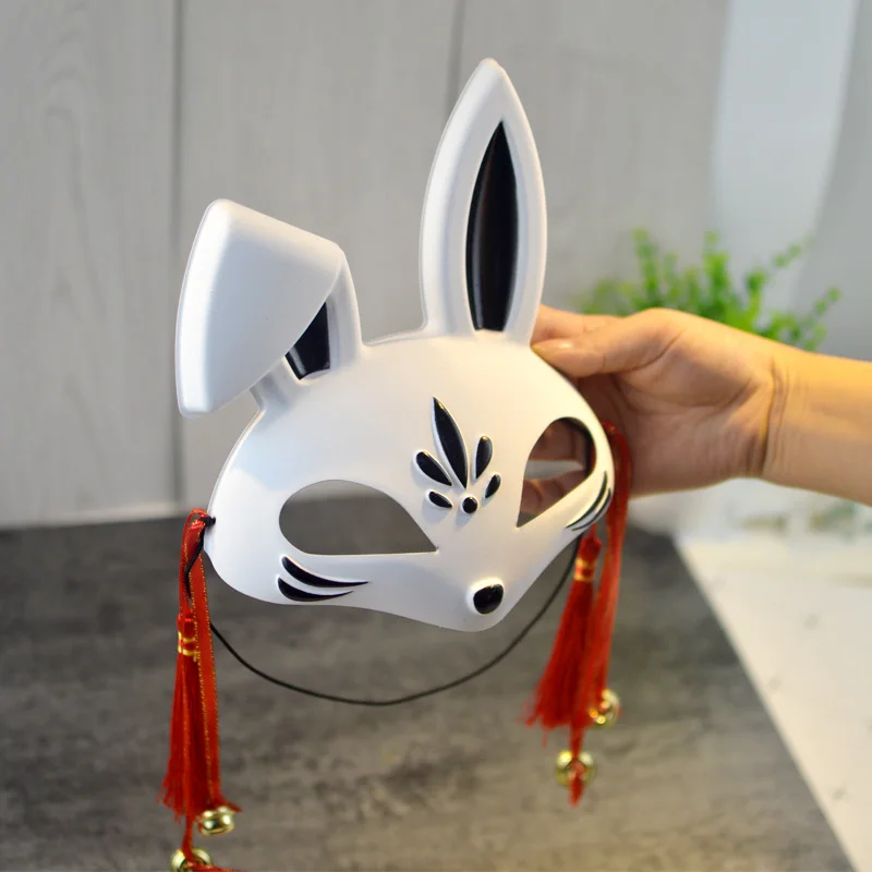 blue rabbit Маскарадная маска с рисунком кролика для рождественской вечеринки, Маскарадная маска с кисточками и колокольчиками для взрослых и детей, карнавальный костюм - Цвет: blue rabbit