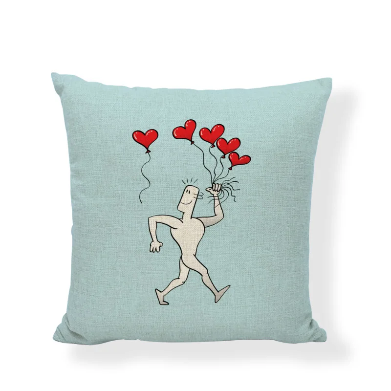 Creative Happy Valentine's Day Throw Pillow Cases Sweet Love Square Cushion Covers Romantic Valentine Gifts Printed Home Decor | Дом и сад