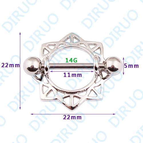Оптовая продажа 14G Щит соска кольцо для Пирсинг ювелирные изделия|body piercing jewelry|body