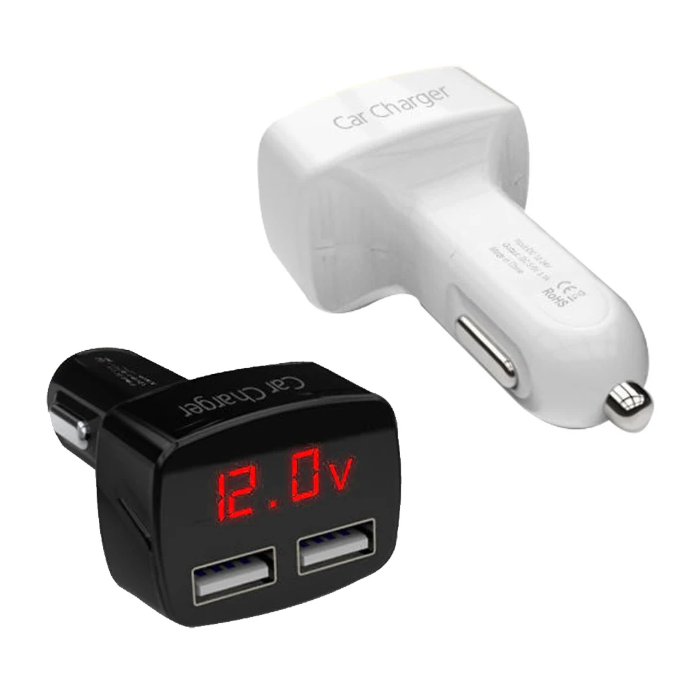 USB Автомобильное зарядное устройство Вольтметр Амперметр термометр цифровой