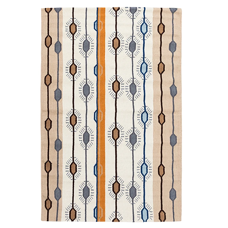 

100% Wool Cotton Carpet Modern Handmade India Rug Nordic Style Living Room Tea Table Bedroom Mat.