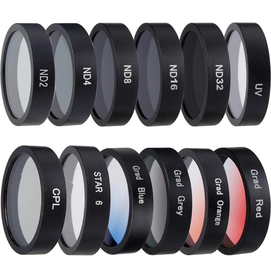 12 in 1 Mijia 4K фильтр для экшн-камеры цветной/CPL/ND 2 4 8 16 32/UV Защитные фильтры для объектива для Xiaomi mijia mini 4K Аксессуары для спортивной камеры - Цвет: 12 in 1