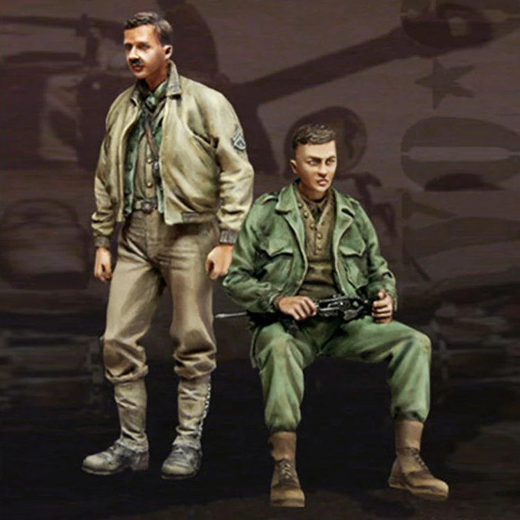 1/35 фигурки из смолы модель Второй мировой войны 358 танковых солдат два человека в