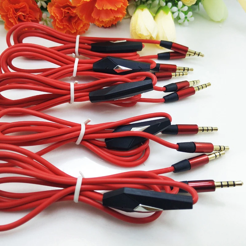 5pcs Replacement Volume Control Talk Cable Aux Cord Mic for Dr Dre Beats Solo/Studio Durable Wire red | Электроника