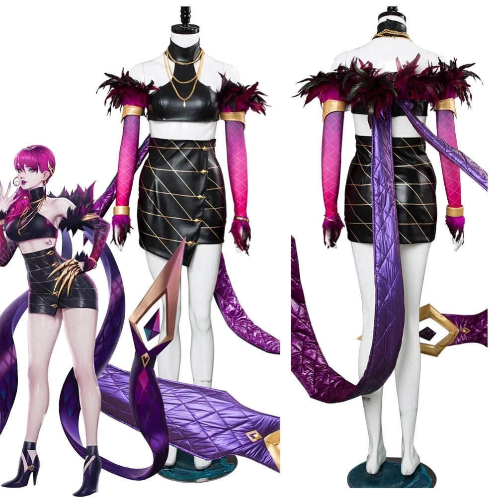 Косплей Костюм LOL The Agony's Hug Evelynn KDA Skin платье для женщин и девушек одежда