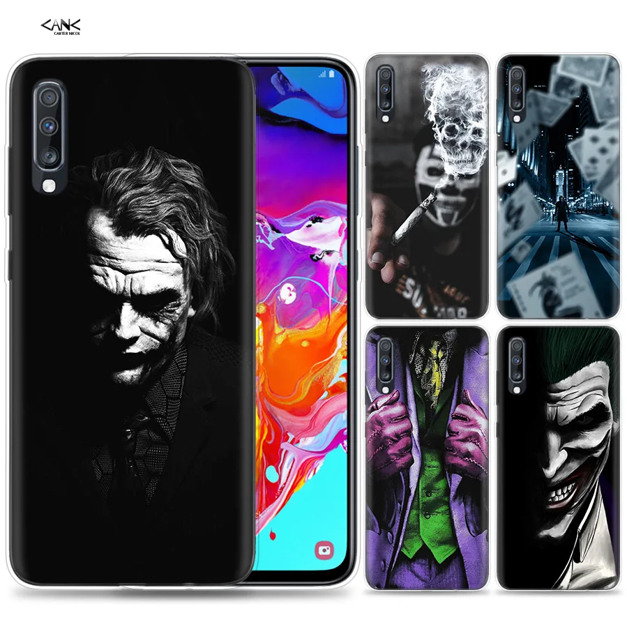 Сумки чехол для samsung мобильного телефона галактики A50 A70 A30 A20 J4 J6 J8 A6 A8 M30 A7 плюс Note 8 9 Бэтмен Джокер уход за кожей лица темно черый рыцарском