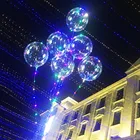 Светящиеся Светодиодные воздушные шары, светодиодные прозрачные воздушные шары, гирлянда, круглые гелиевые шары, украшение для свадебной вечеринки