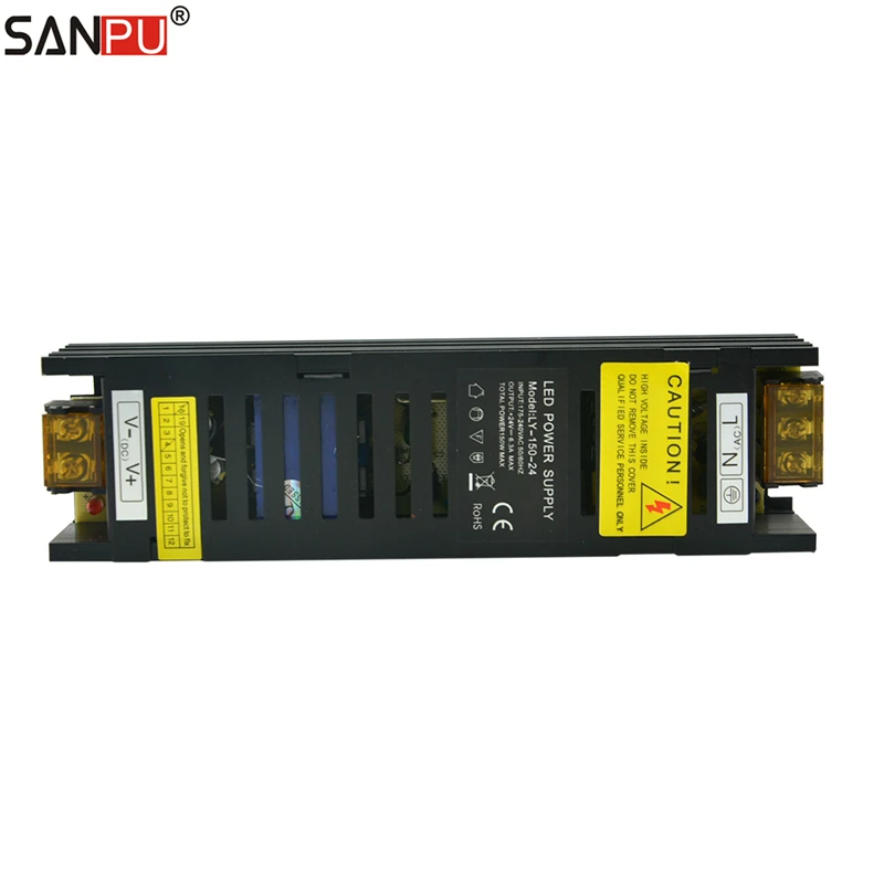 220V AC-DC 24 V 6A постоянного тока светодиодный Питание 150 Вт Светодиодный драйвер постоянного тока 24В постоянного Напряжение светодиодный s трансформатор конвертер 24VDC черный