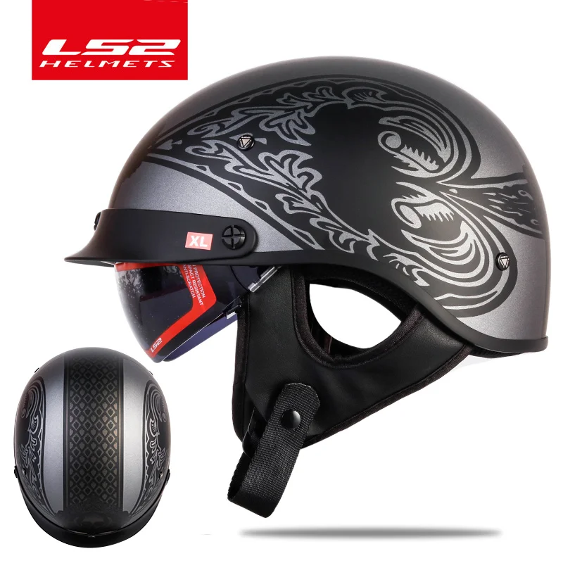 

LS2 OF526 vintage motorcycle helmet summer half helmets inner visor jet retro capacete Casco Casque moto DOT