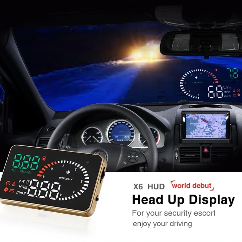 X6 лобовое стекло проектор аксессуары Hud Дисплей вверх OBD2 Цифровой Автомобильный