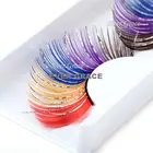ICYCHEER Необычные Красивые Накладные ресницы с перьями красочные блестящие ресницы для макияжа
